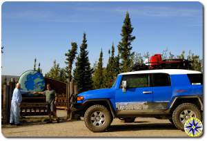 alaska arctic circle sign toyota fj cruiser