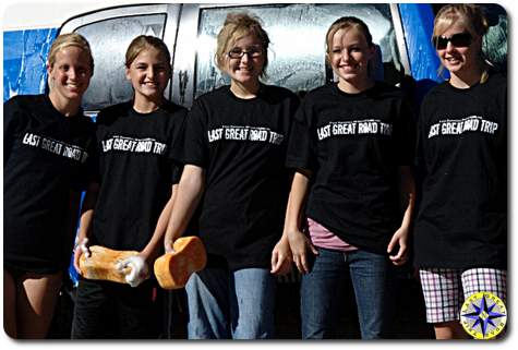 girls in last great road trip t-shirt