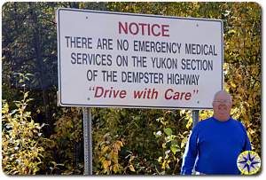 dempster highway warning sign