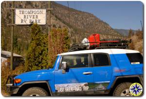 fj cruiser thompson river rv park