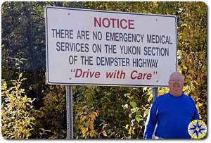 dempster highway warning sign