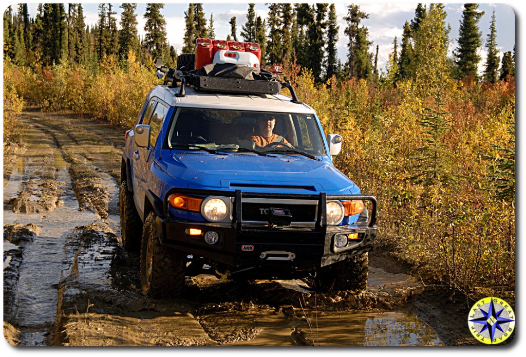 fj cruiser muddy trail fall colors