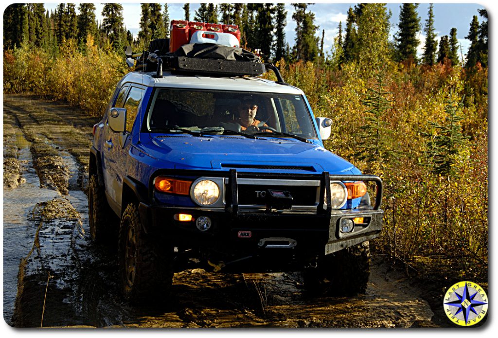 fj cruiser muddy trail fall colors