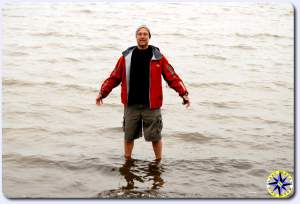 standing in arctic ocean