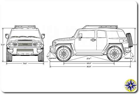 FJ Cruiser dimensions drawing