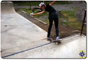 skateboard grinding