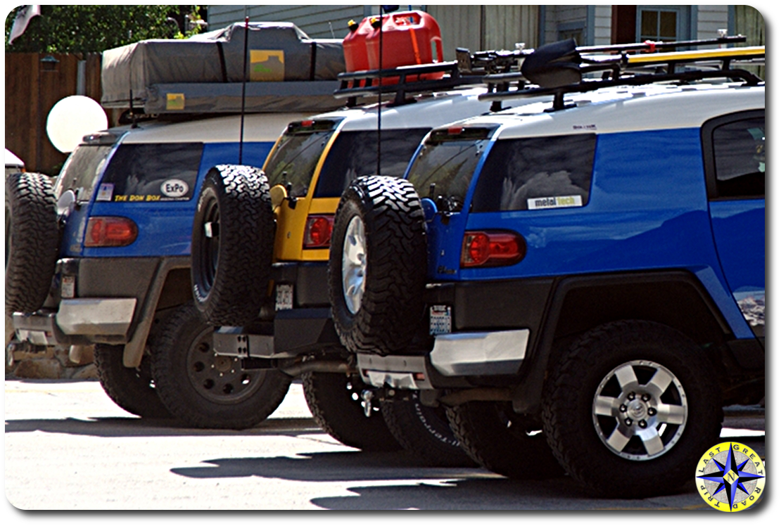 toyota fj cruisers parked