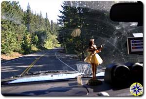 view of the road from drivers seat