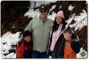 family photo in snow