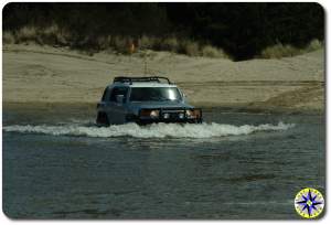 silver fj cruiser water crossing