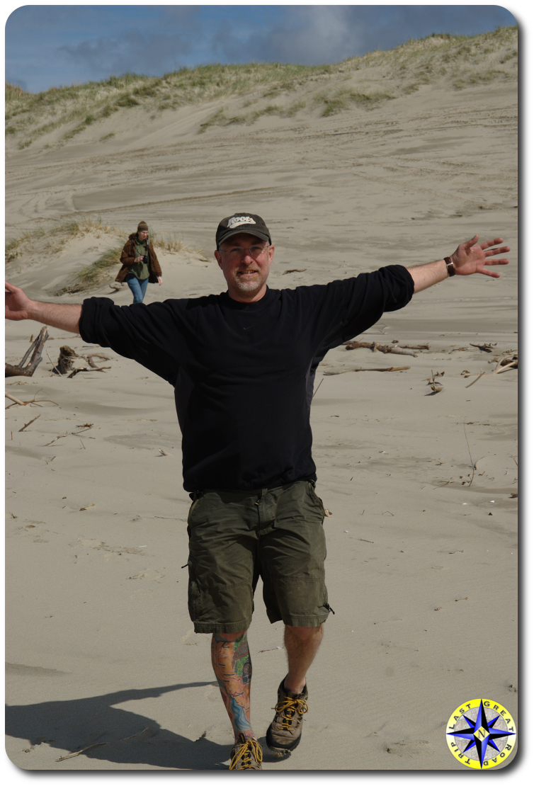 me walking down the sand dunes