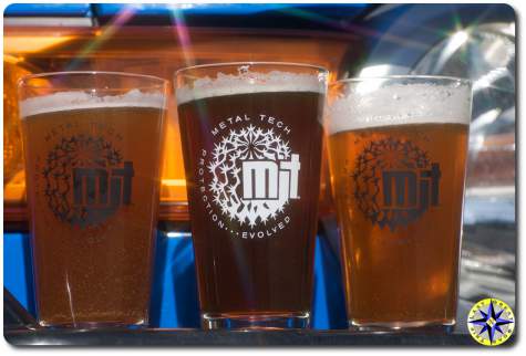 metal tech beer pint glasses