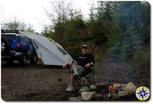 fj cruiser kelty carport camp fire