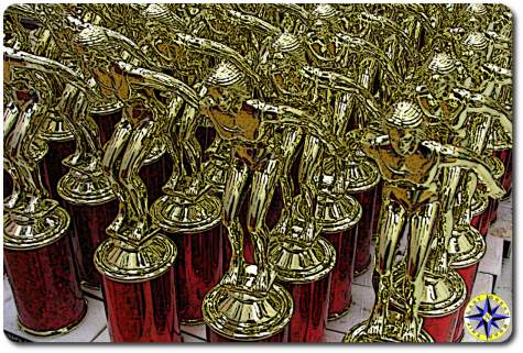 red trophies