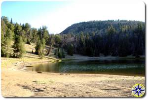 blue lake from camp site