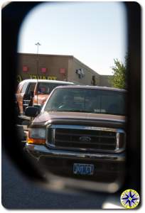 FJ Tug in the side mirror