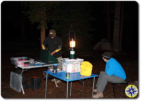 night camp cooking