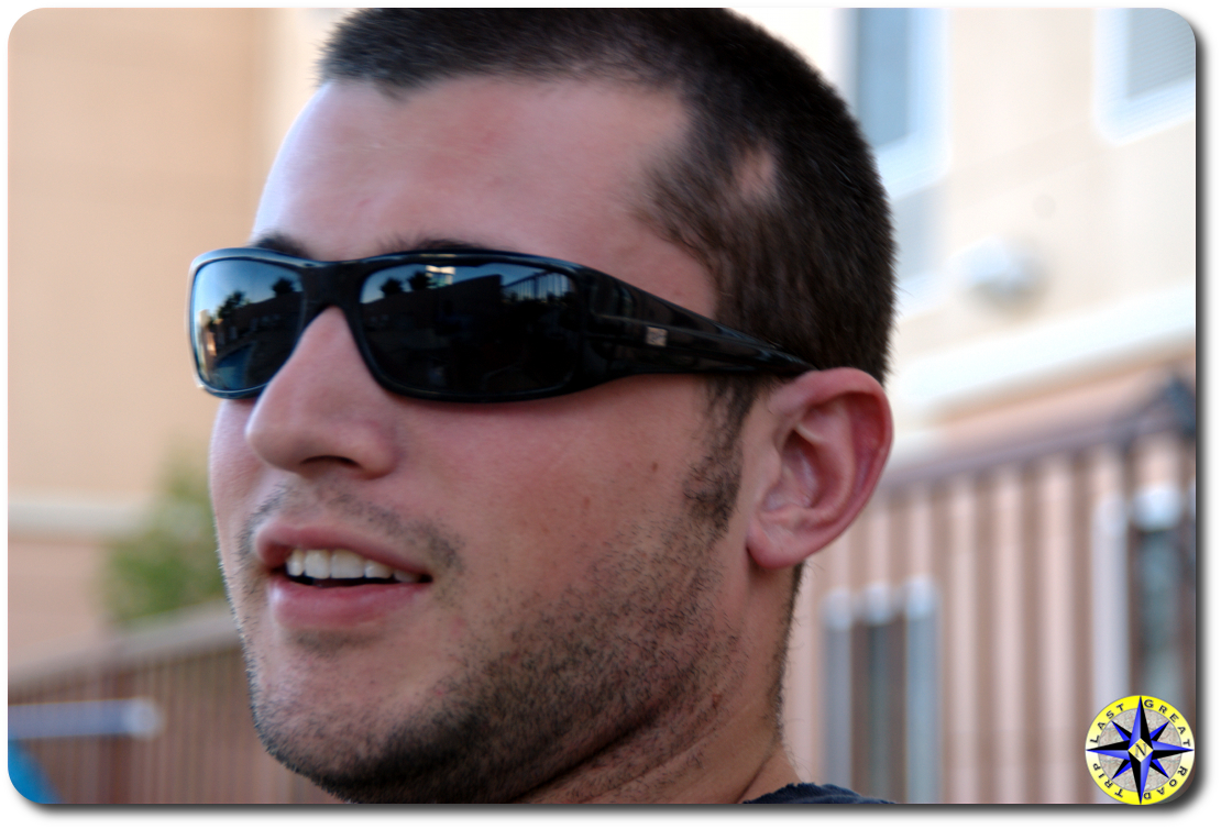 close up man face sunglasses - LT