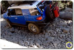 rubicon trail packed rocks toyota fj cruiser