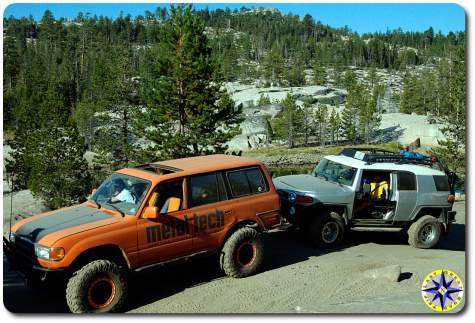 toyota fj80 and fj cruiser rubicon trail