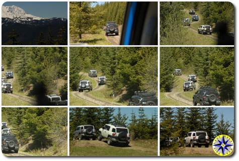 fj cuirsers 4x4 trail green water washington