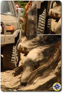 fj cruiser stump on naches wagon trail