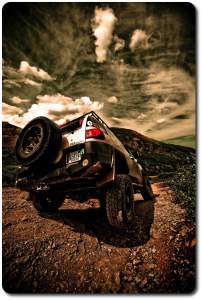 silver fj cruiser flexed out black bear ouray colorado