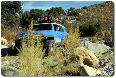 fj cruiser dried river bed baja mexico