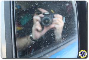 reflection of man taking picture fj cruiser mirror