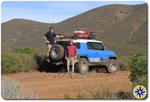 two men toyota fj cruiser baja mexico