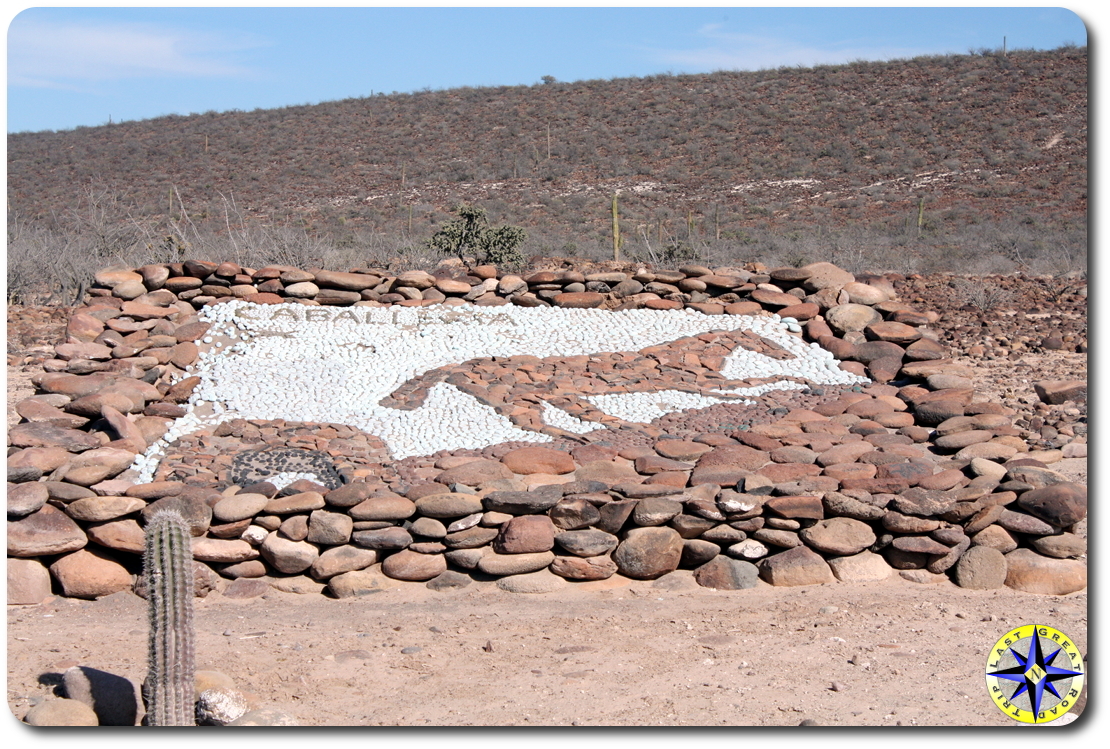 baja mexico millitary base rock horse art