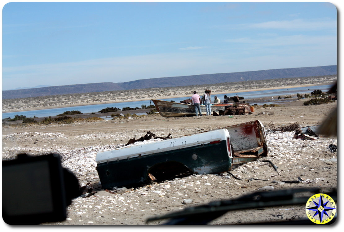 fishermen fixing boat baja mexico