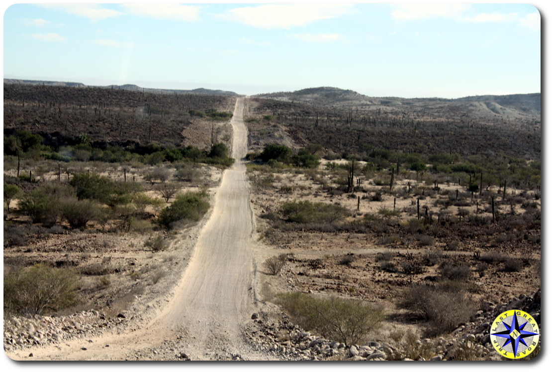 long straight baja mexico dirt road