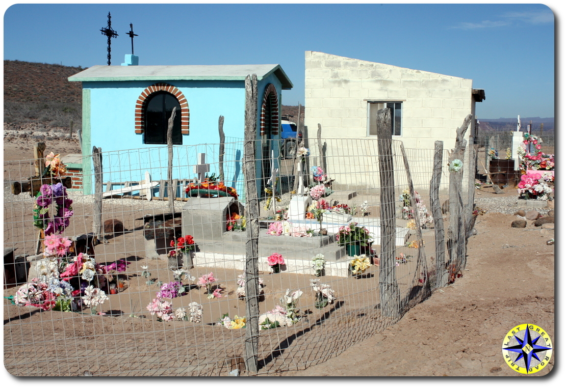 baja mexico cemetary plastic flowers