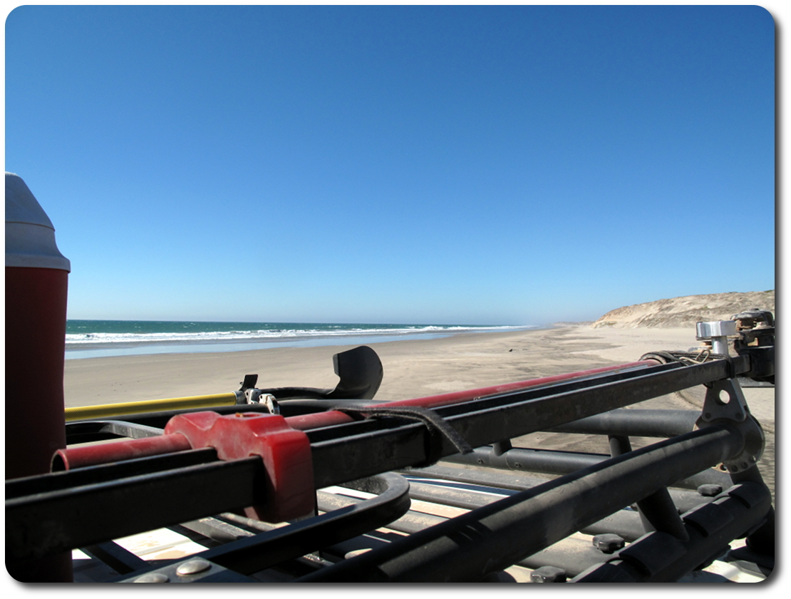 baja beach from FJ Cruiser roof top