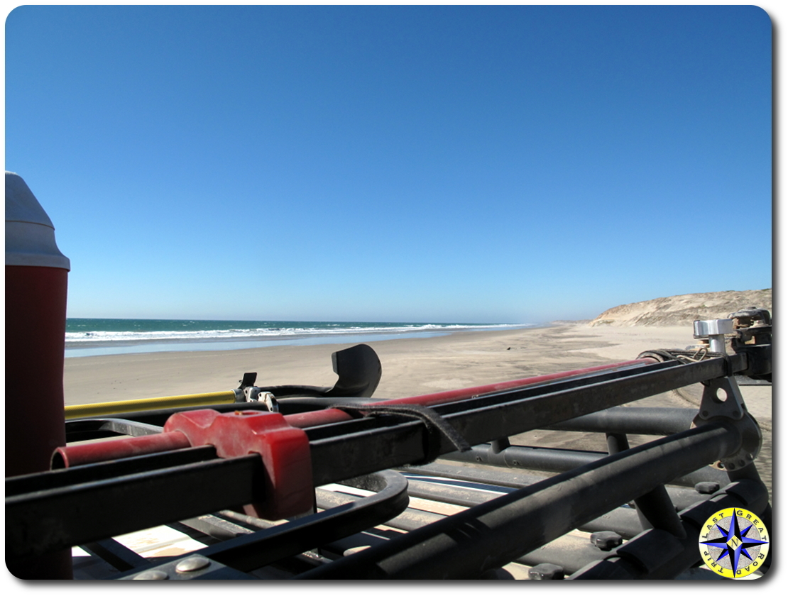 baja mexico beach view from fj cruiser roof