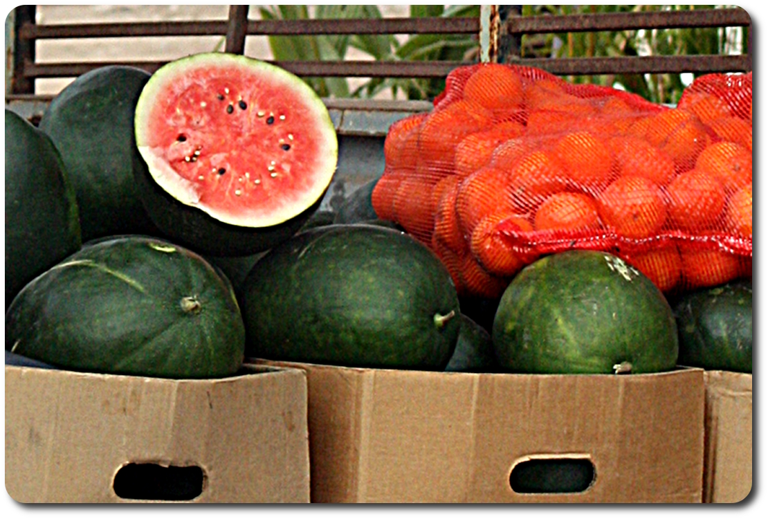 watermelons oranges for sale