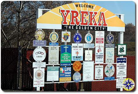 yreka welcome sign