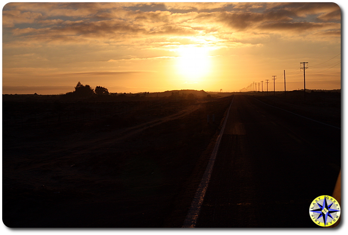 baja highway sunrise