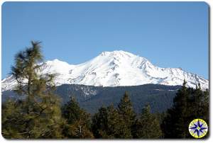 snow covered Mount Shasta