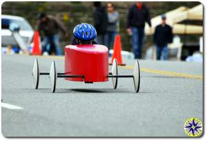 red soap box derby racer
