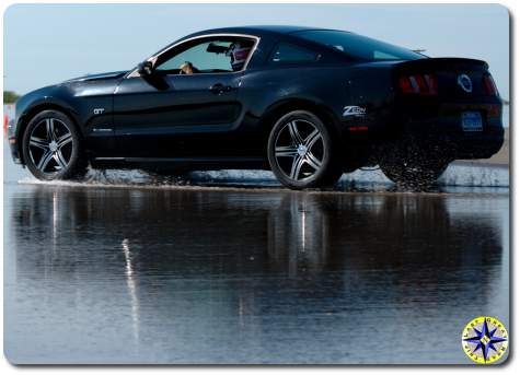 mustang GT on skid pad