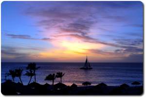 aruba sun set