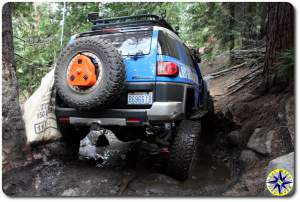 FJ cruiser on rubicon trail