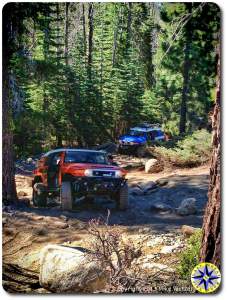 fj cruiser coming up rubicon trail