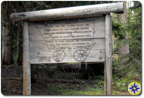 historical naches wagon trail sign