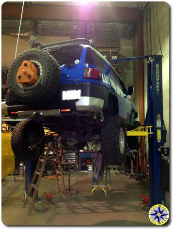 FJ Cruiser on the rack