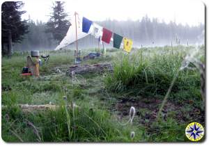 sunrise camp prayer flags minimalist primitive camping sunrise camp prayer flags minimalist primitive camping