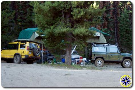 landrover roof top tent overland camp