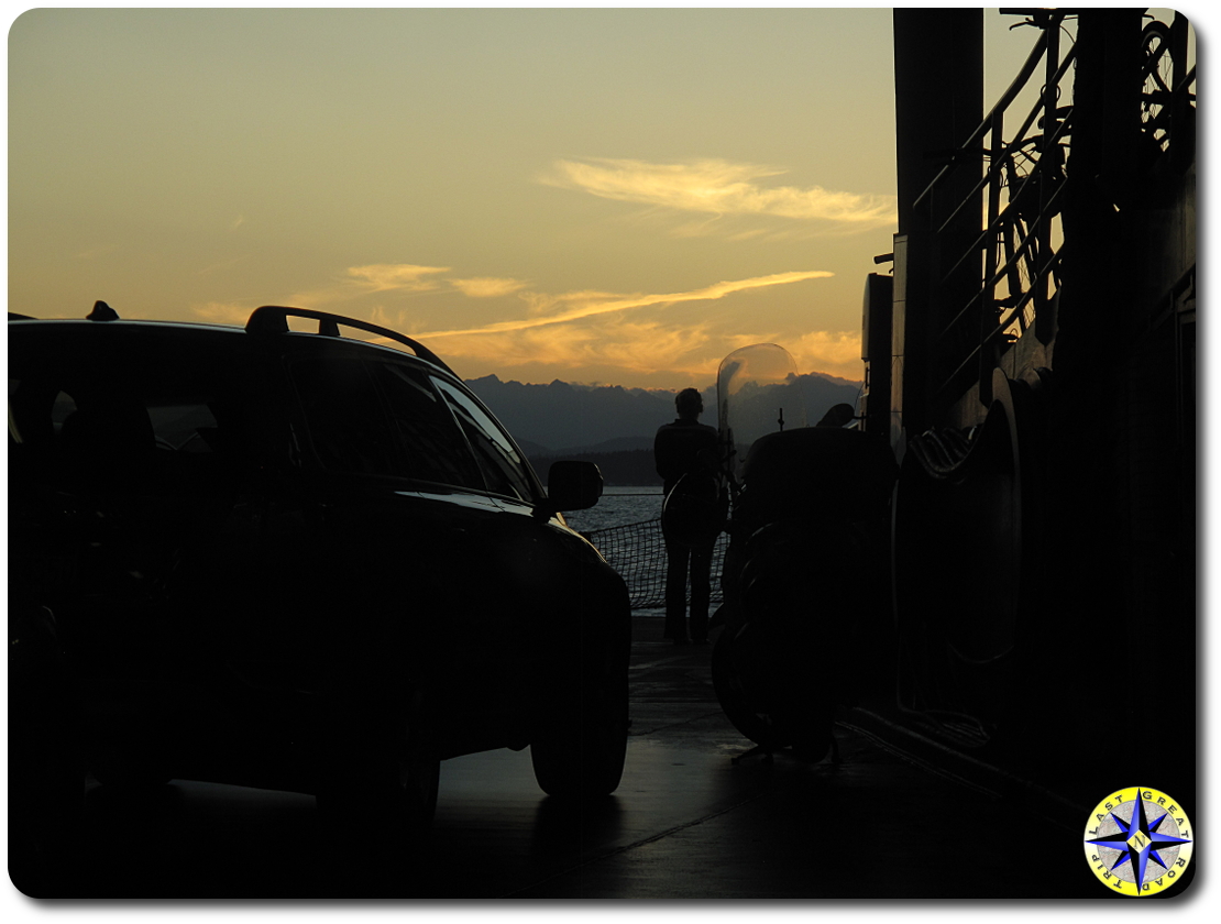 washington state ferry sunset